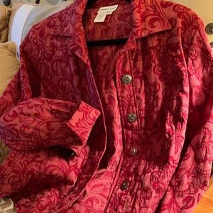 Red with darker red swirl design